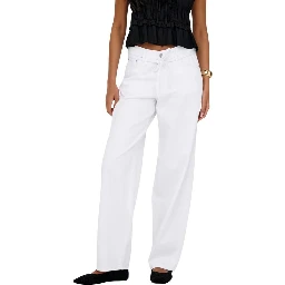White Cotton Mom Jeans