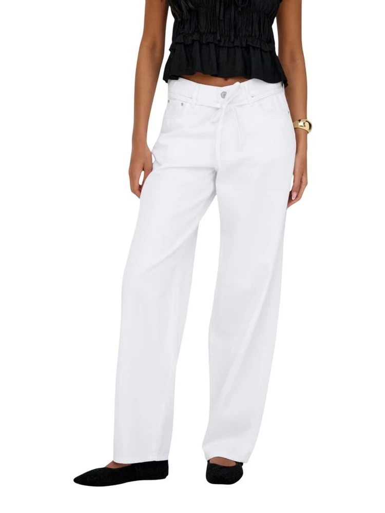 White Cotton Mom Jeans