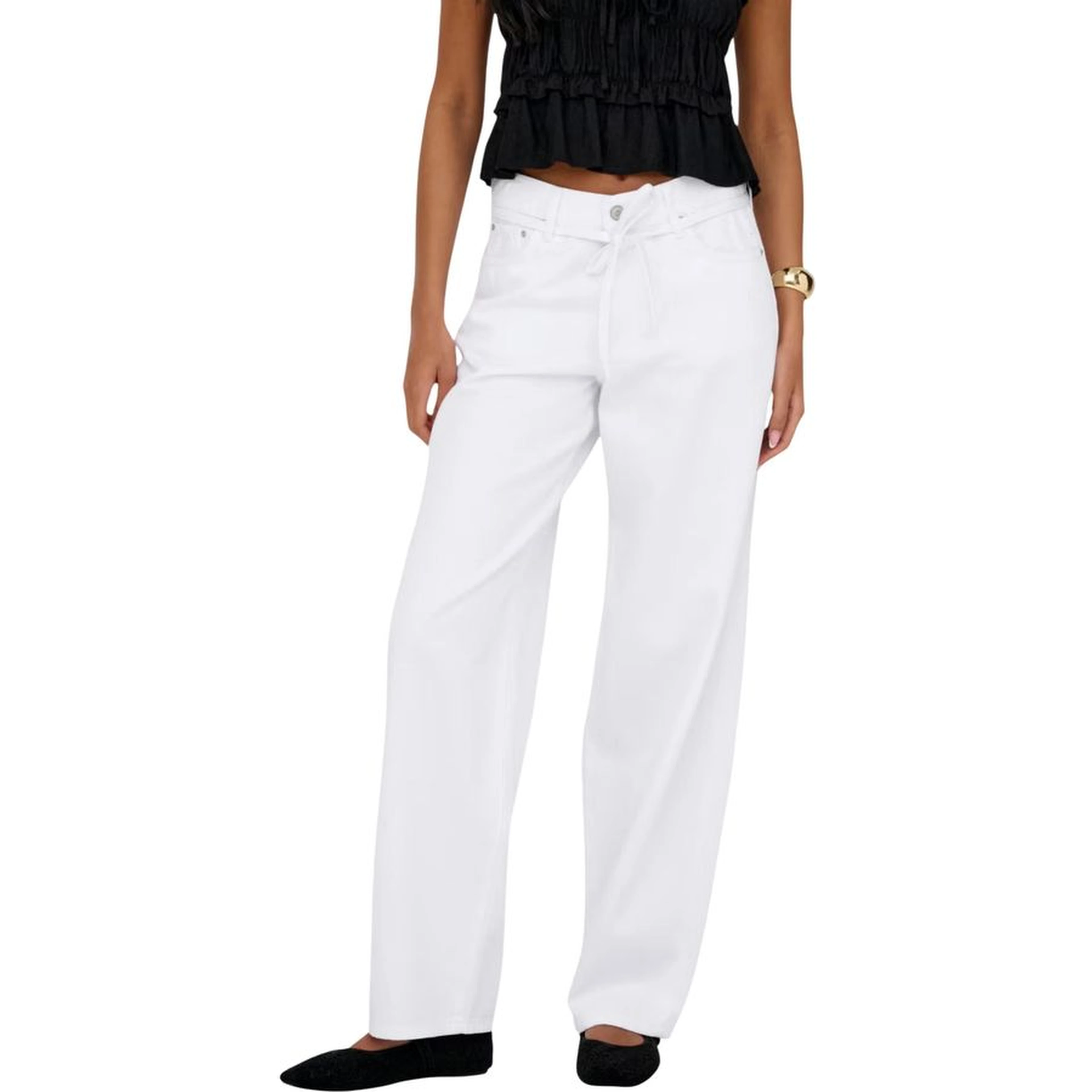 White Cotton Mom Jeans