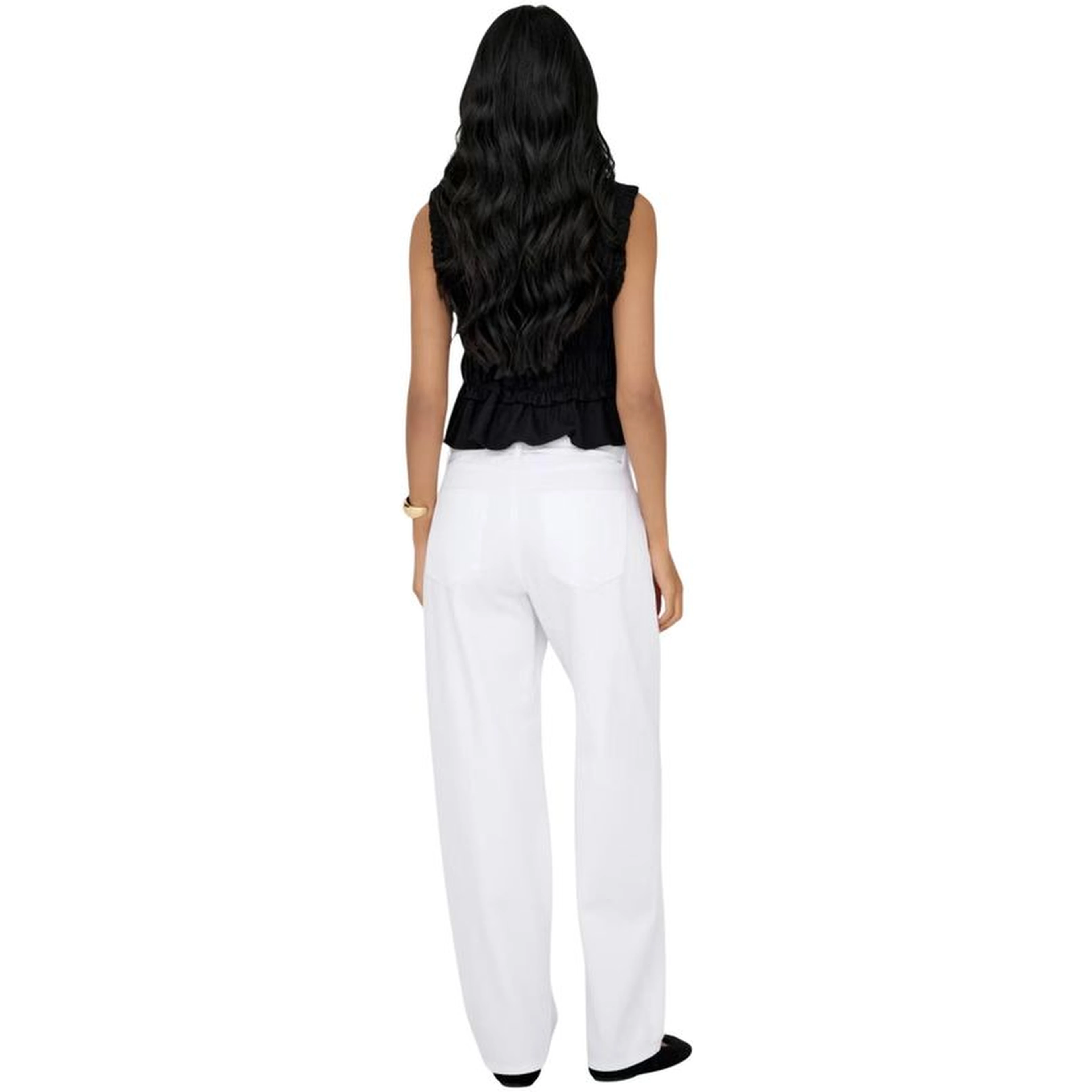White Cotton Mom Jeans