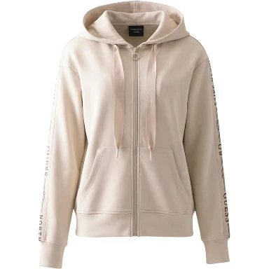 Beige Polyester Hoodie
