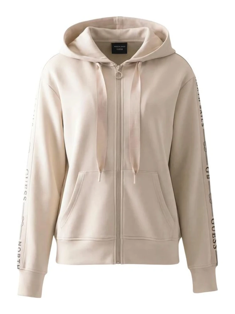 Beige Polyester Hoodie