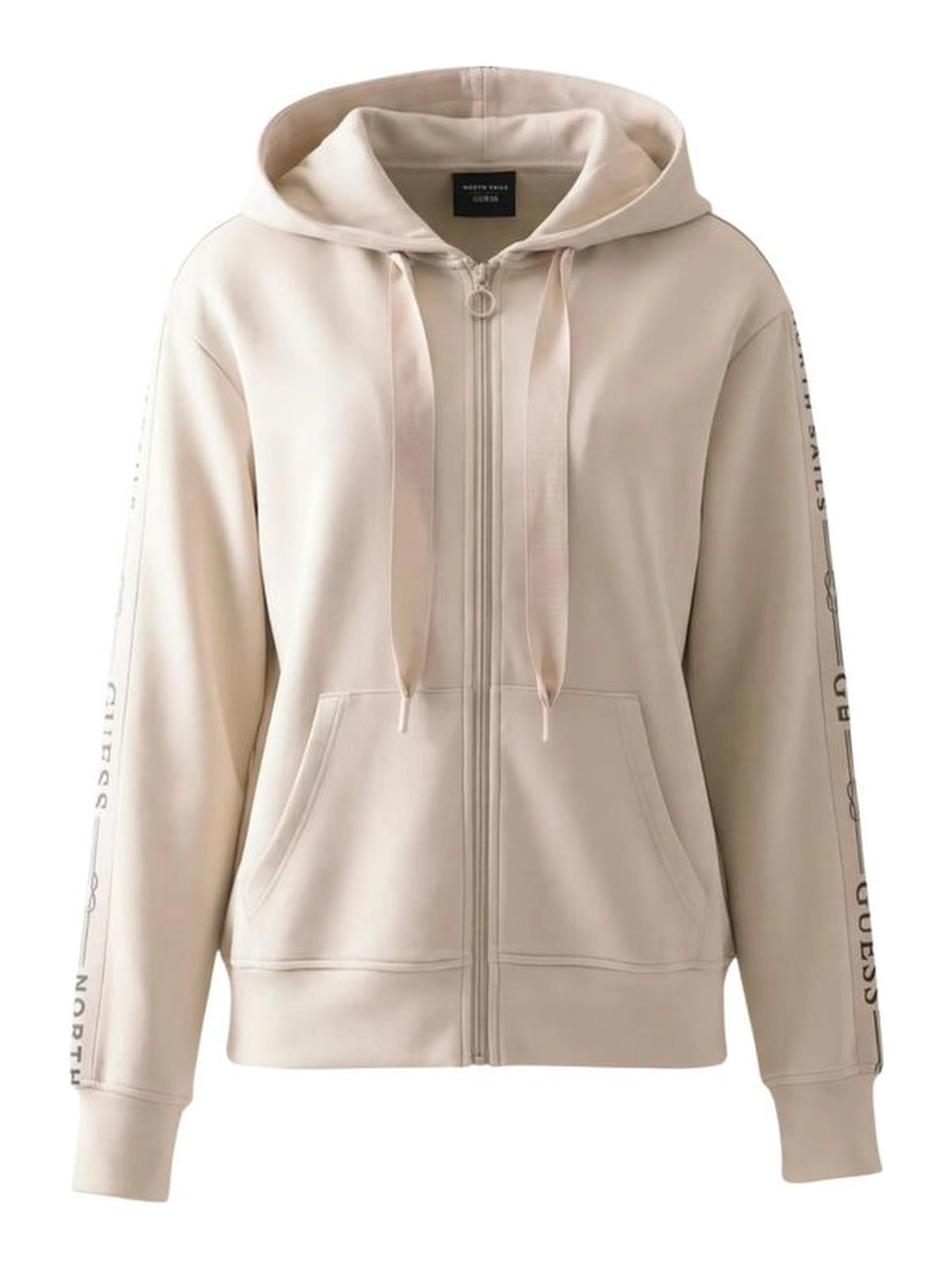 Beige Polyester Hoodie