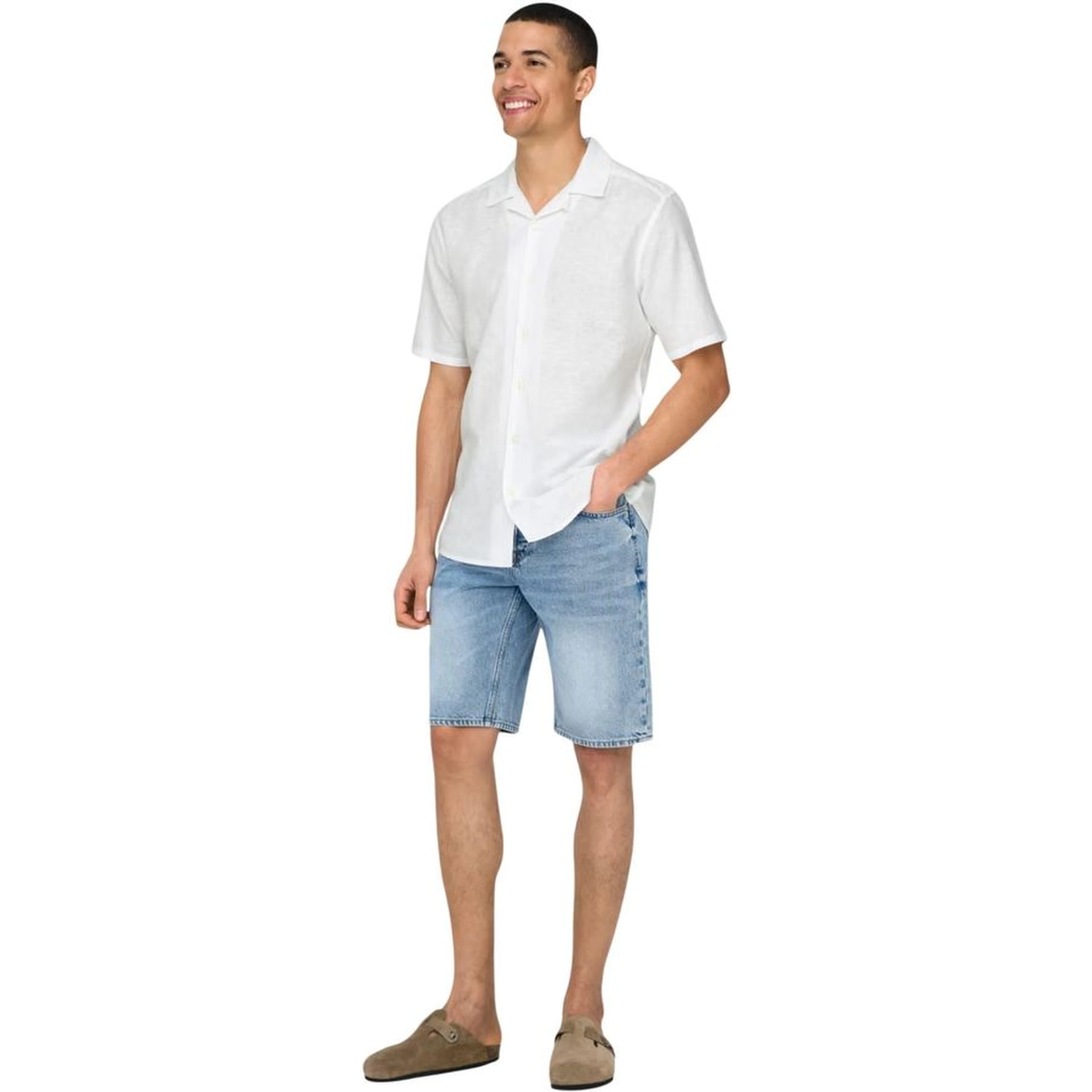 White Linen Shortsleeve Shirt