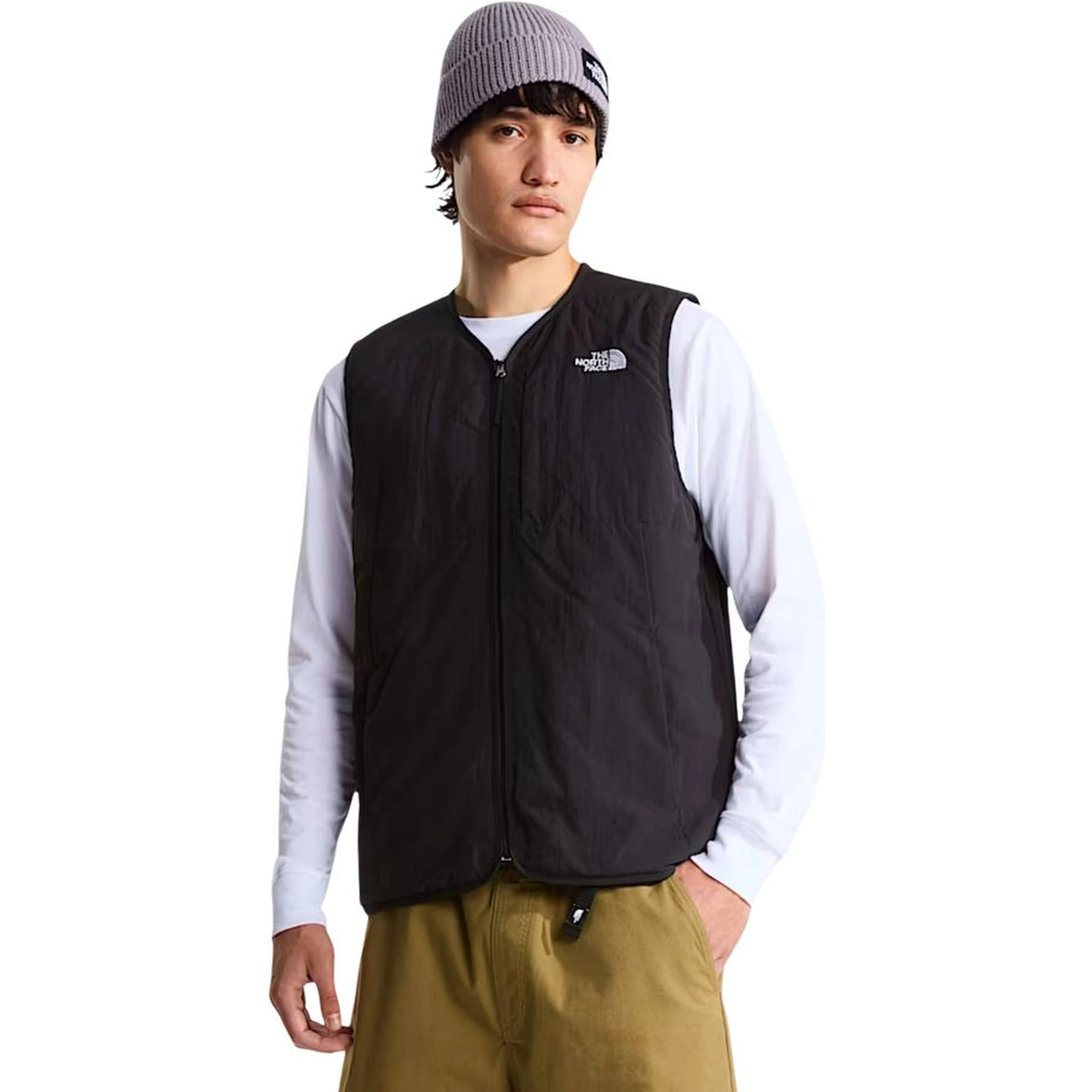Black Nylon Sleeveless Jacket