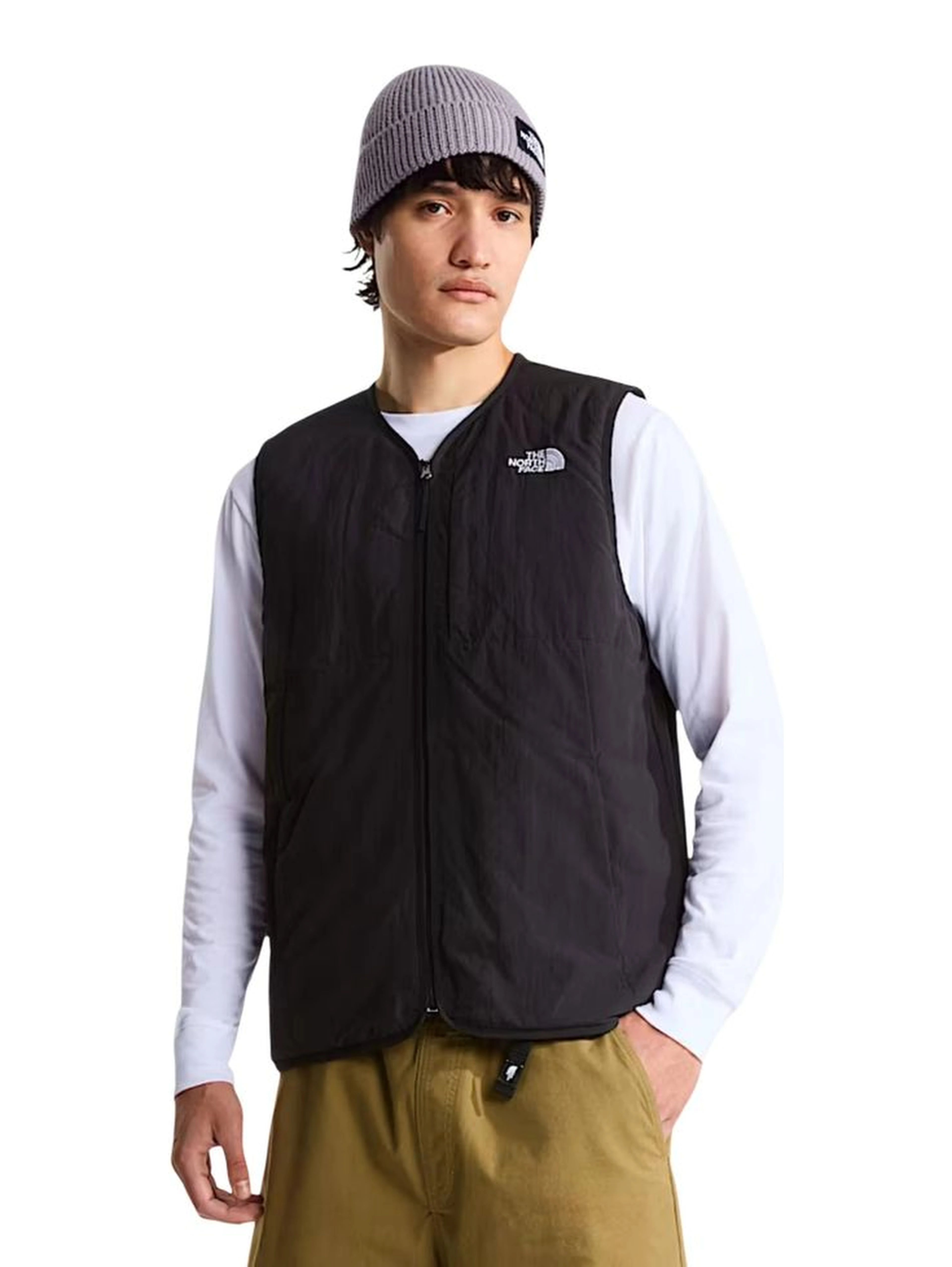 Black Nylon Sleeveless Jacket