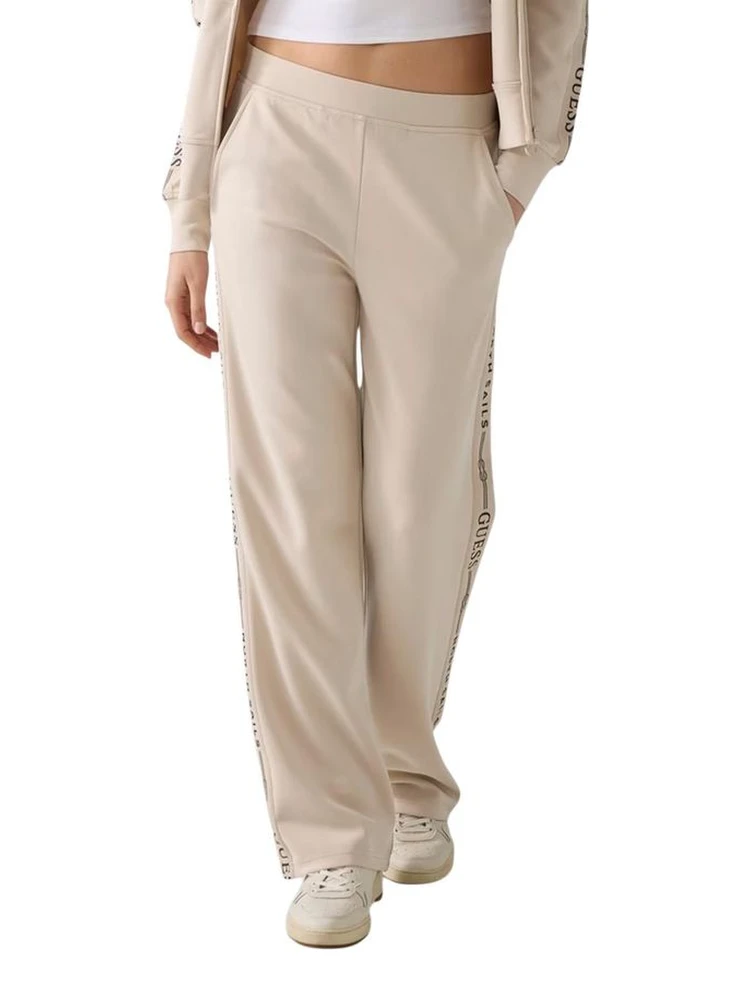 Beige Polyester Joggers (Workout Pants)