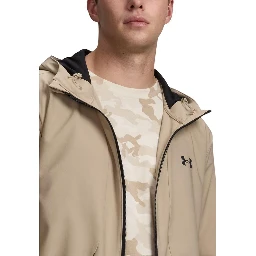 Beige Polyester Hoodie