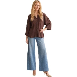 Brown Viscose Blouse