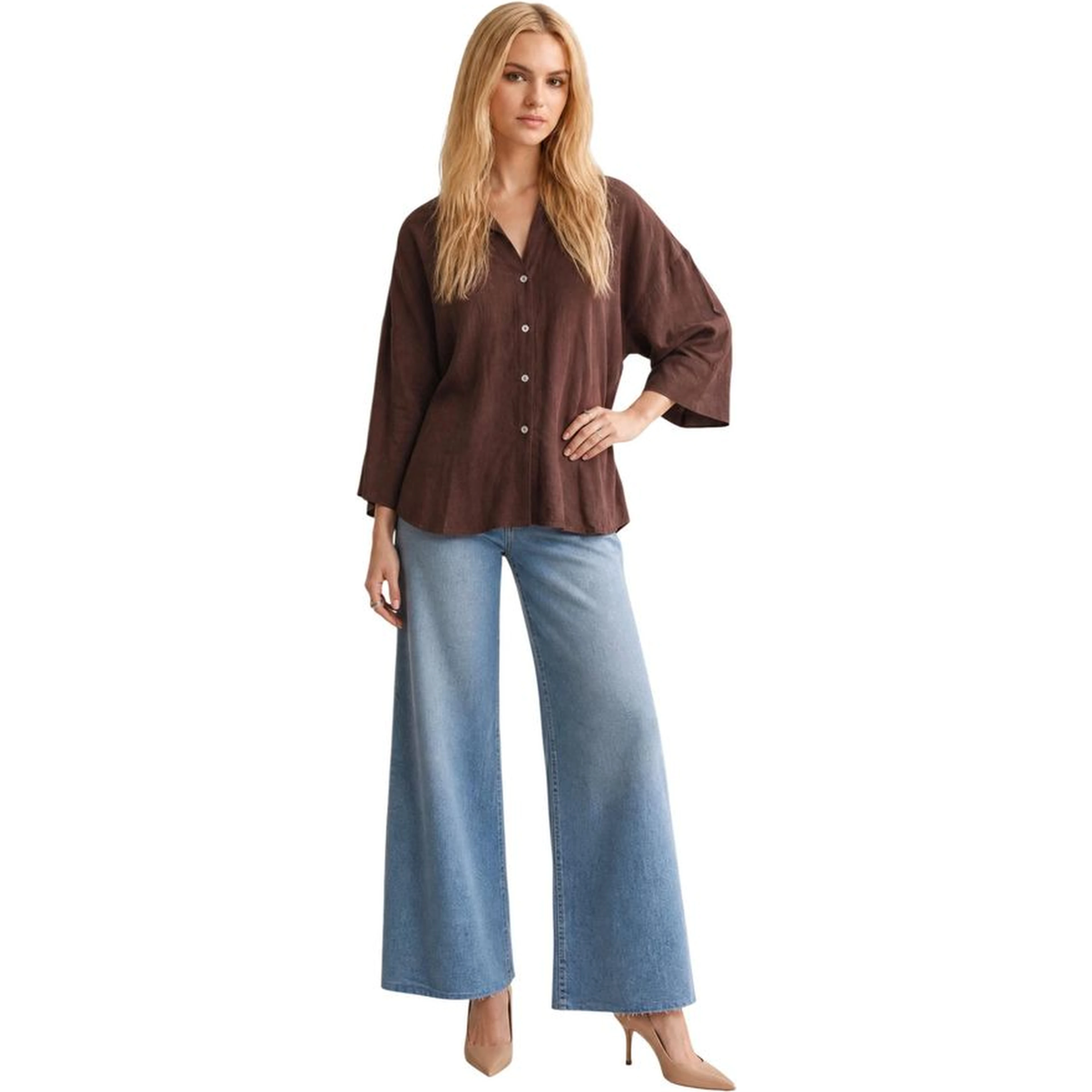 Brown Viscose Blouse