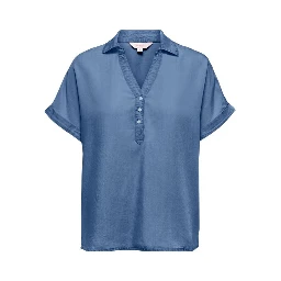 Blue Lyocell Shortsleeve Shirt