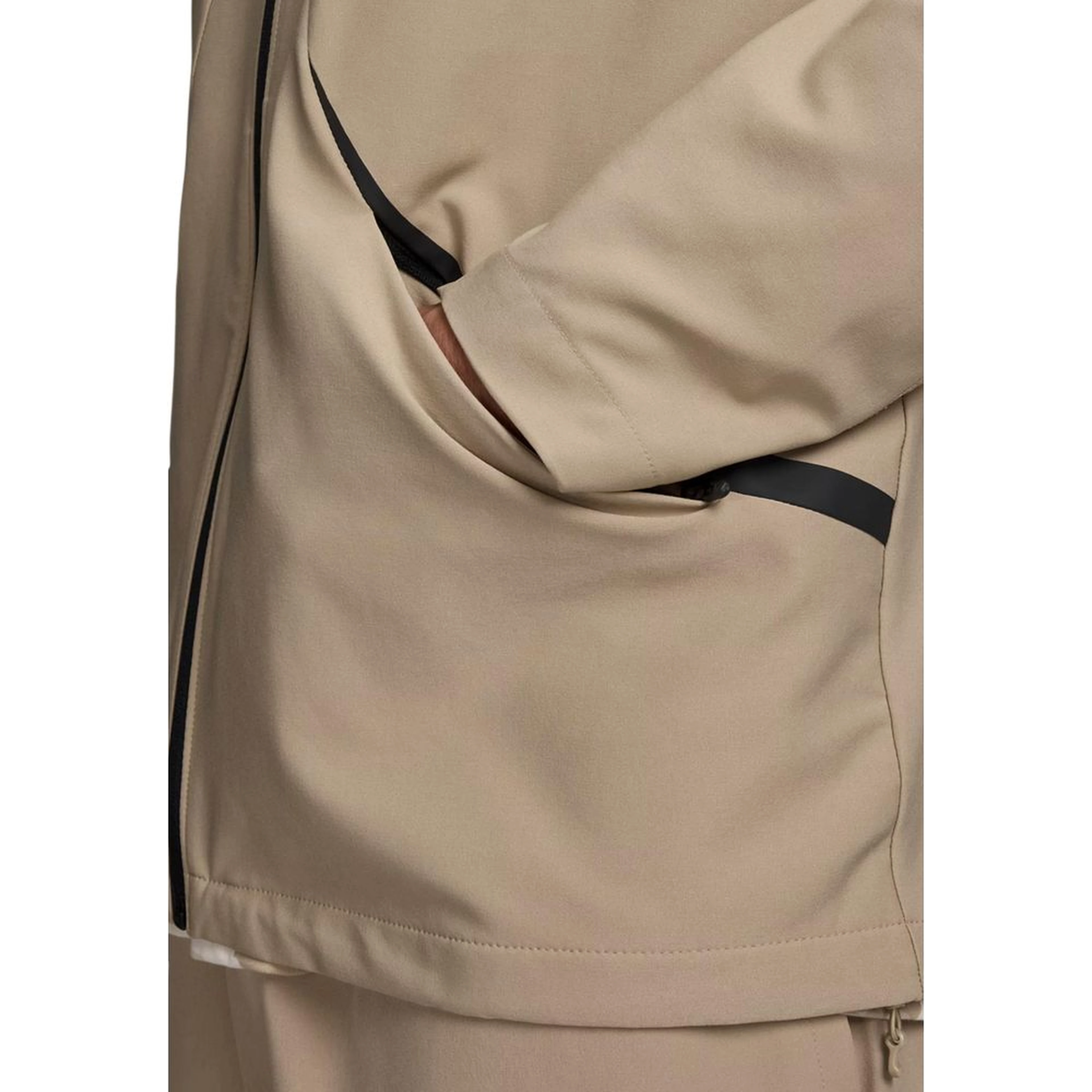 Beige Polyester Hoodie