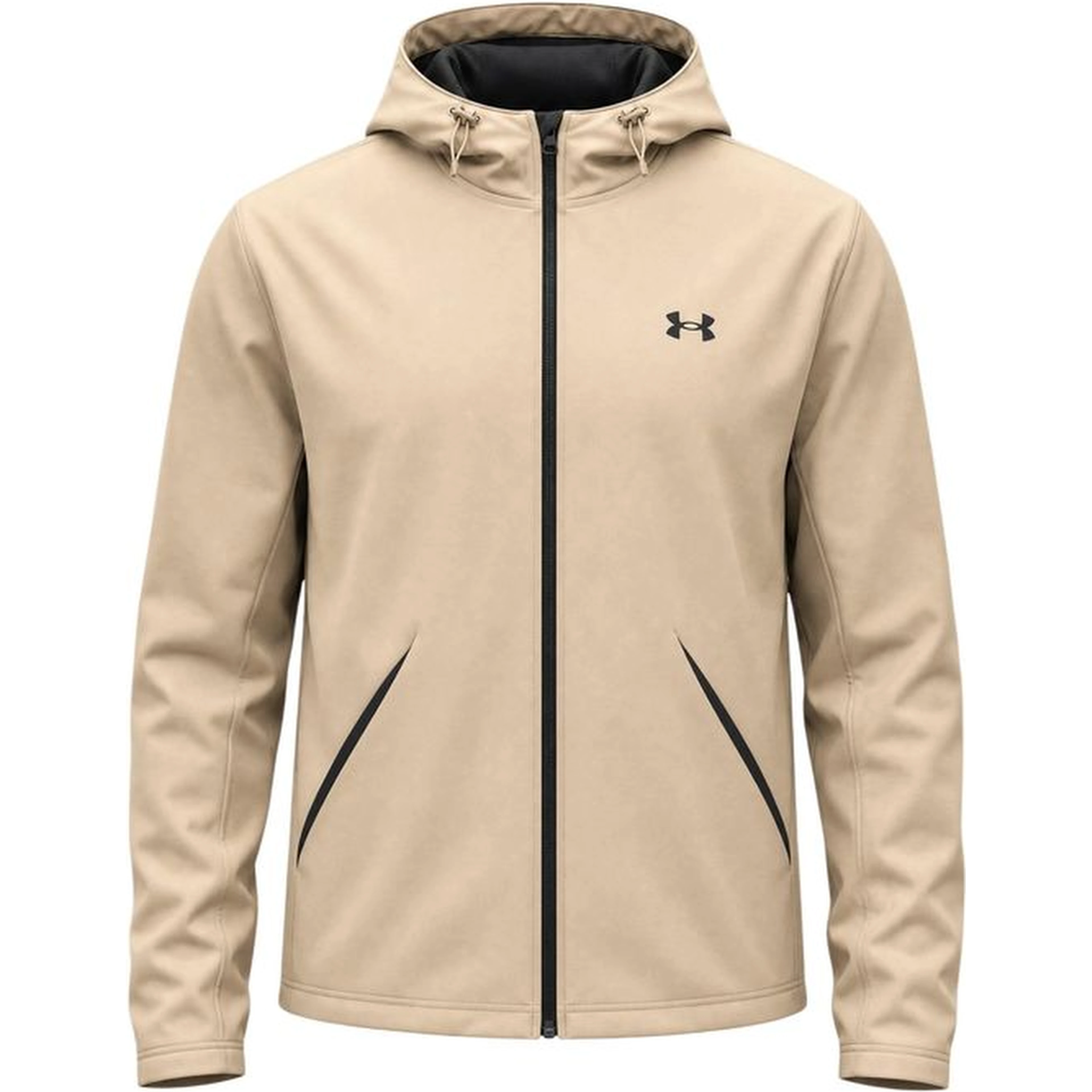 Beige Polyester Hoodie