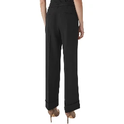 Black Viscose Casual Pants