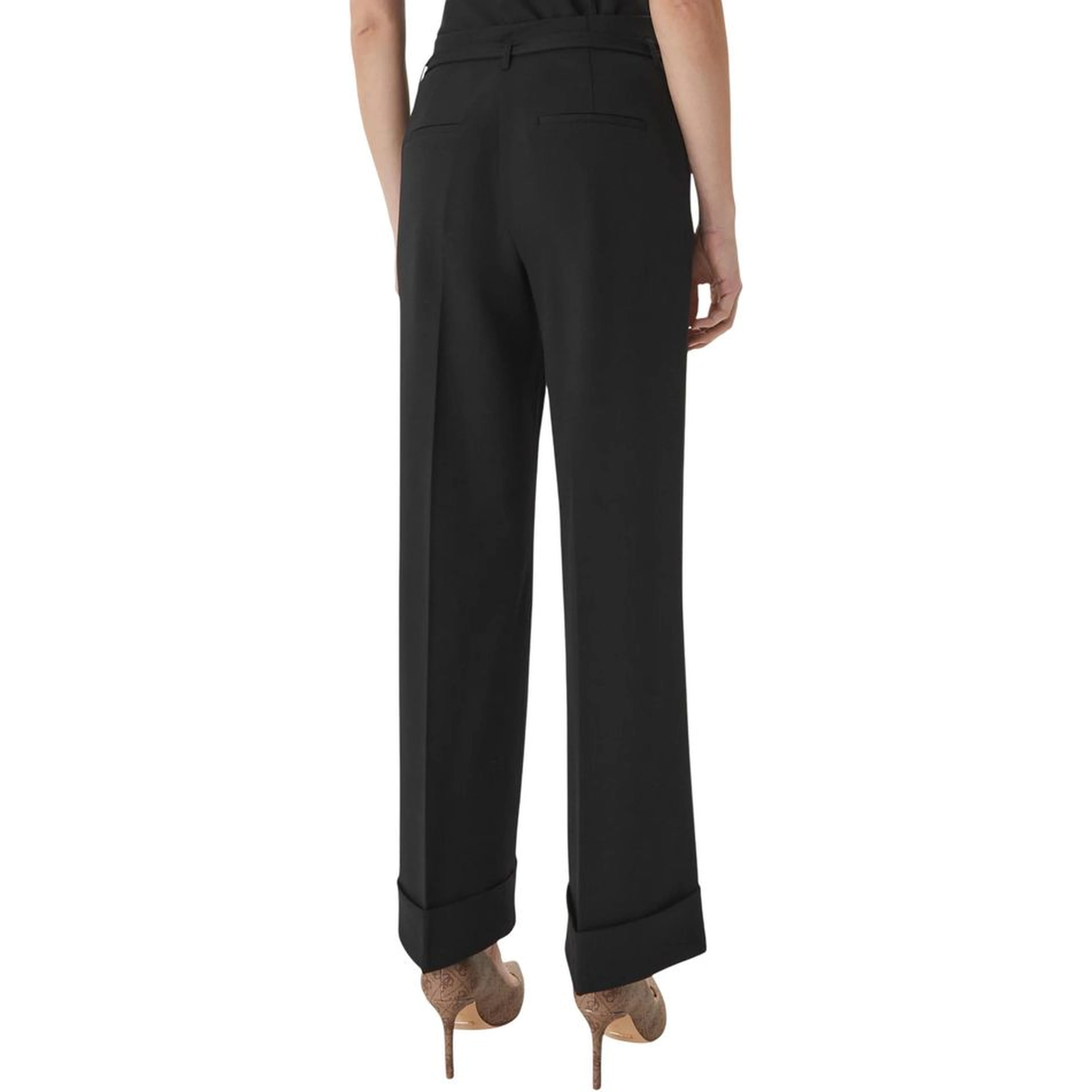 Black Viscose Casual Pants