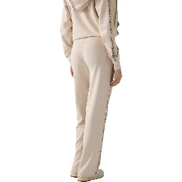 Beige Polyester Joggers (Workout Pants)