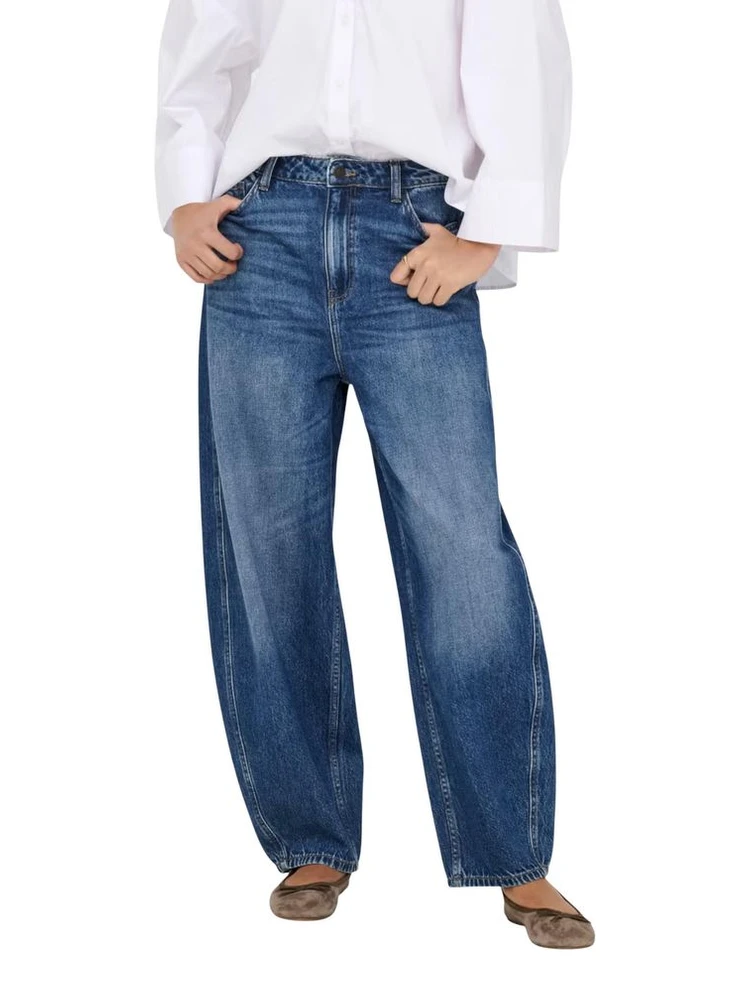Blue Cotton Mom Jeans