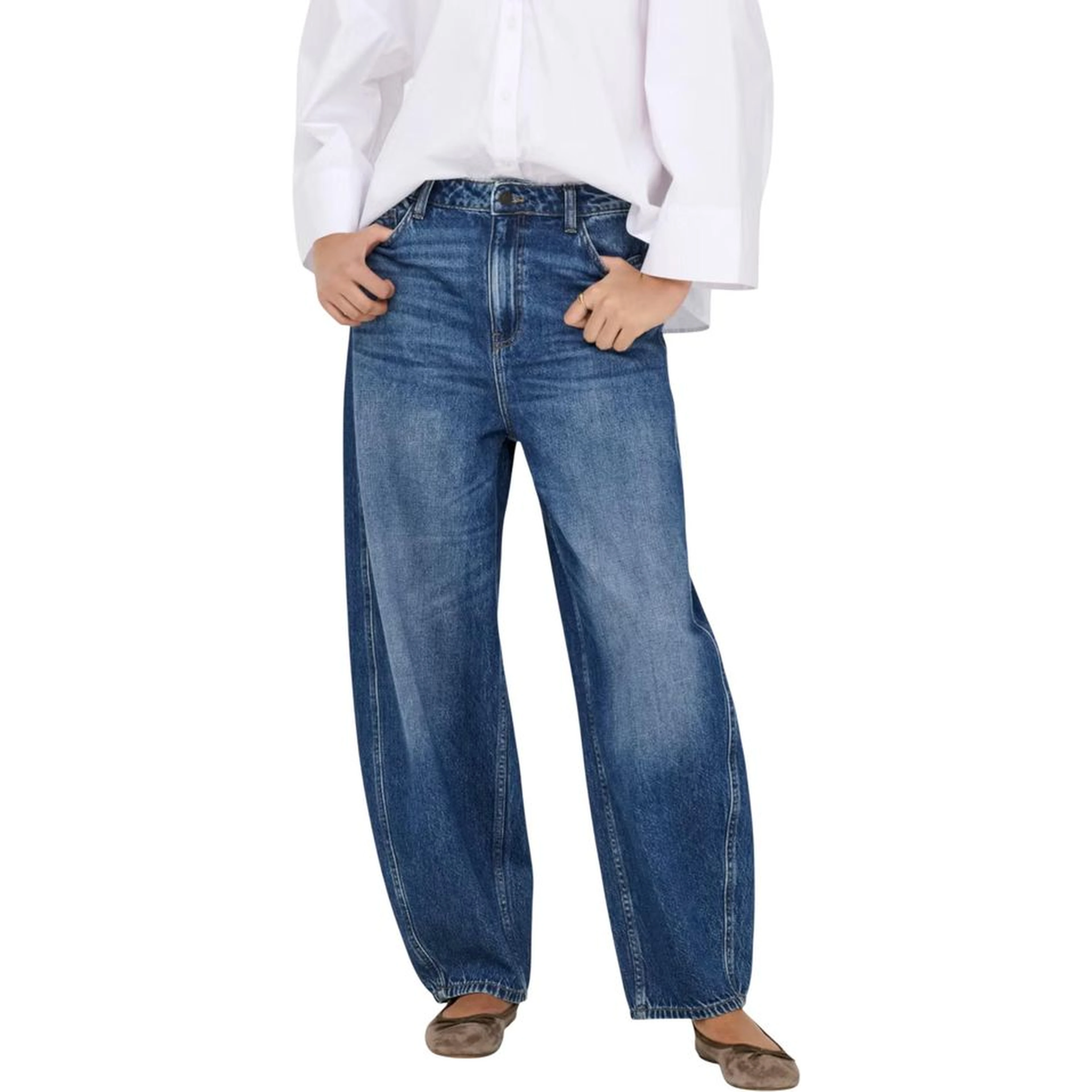 Blue Cotton Mom Jeans