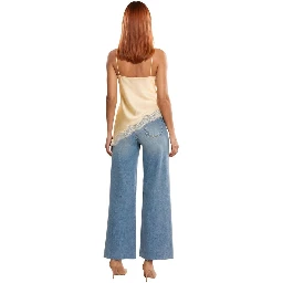 Beige Polyester Tank Tops
