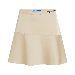 Beige Polyester Mini Skirt