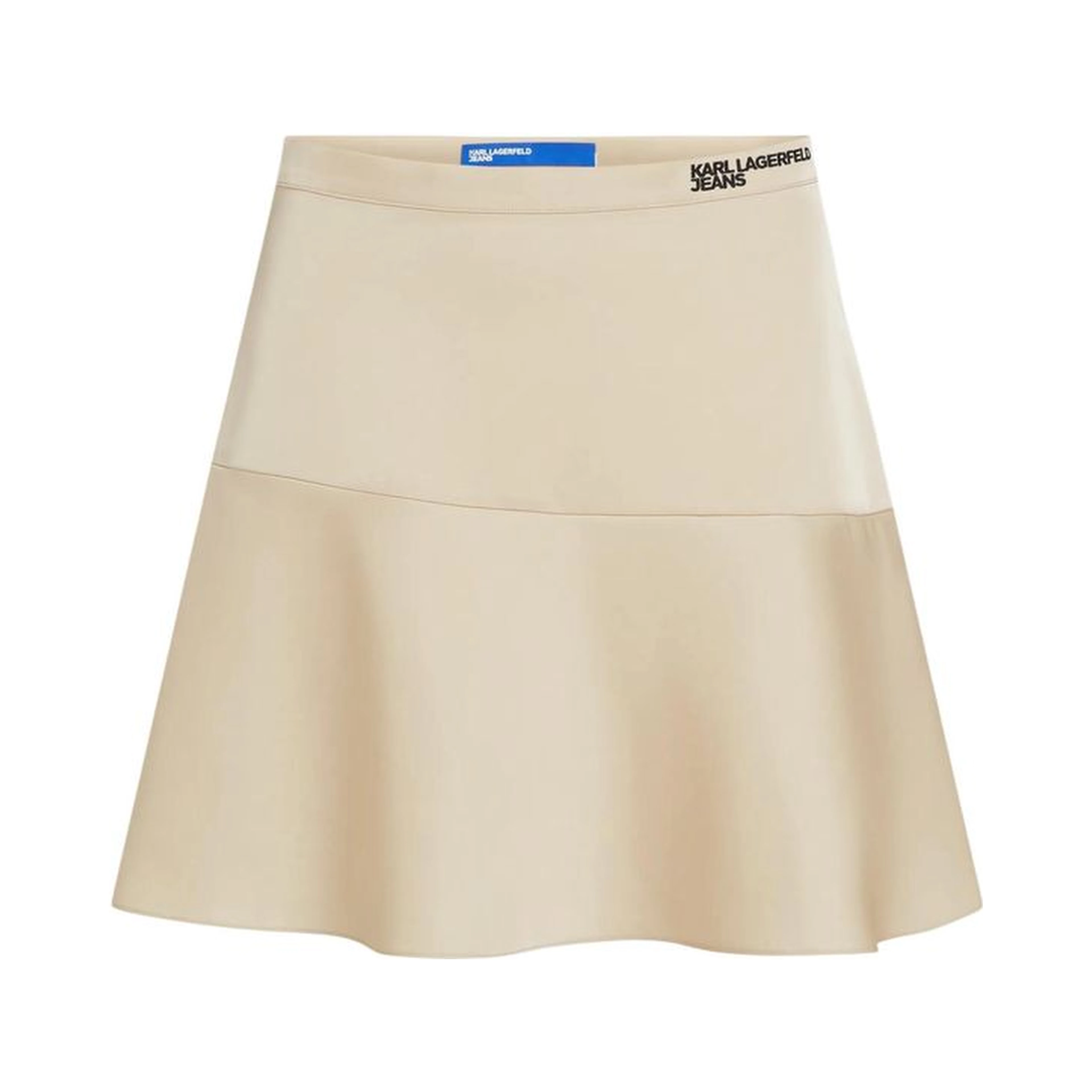 Beige Polyester Mini Skirt