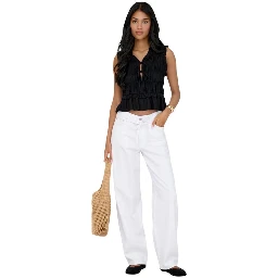 White Cotton Mom Jeans