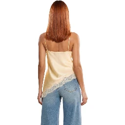Beige Polyester Tank Tops