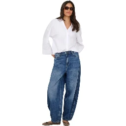 Blue Cotton Mom Jeans