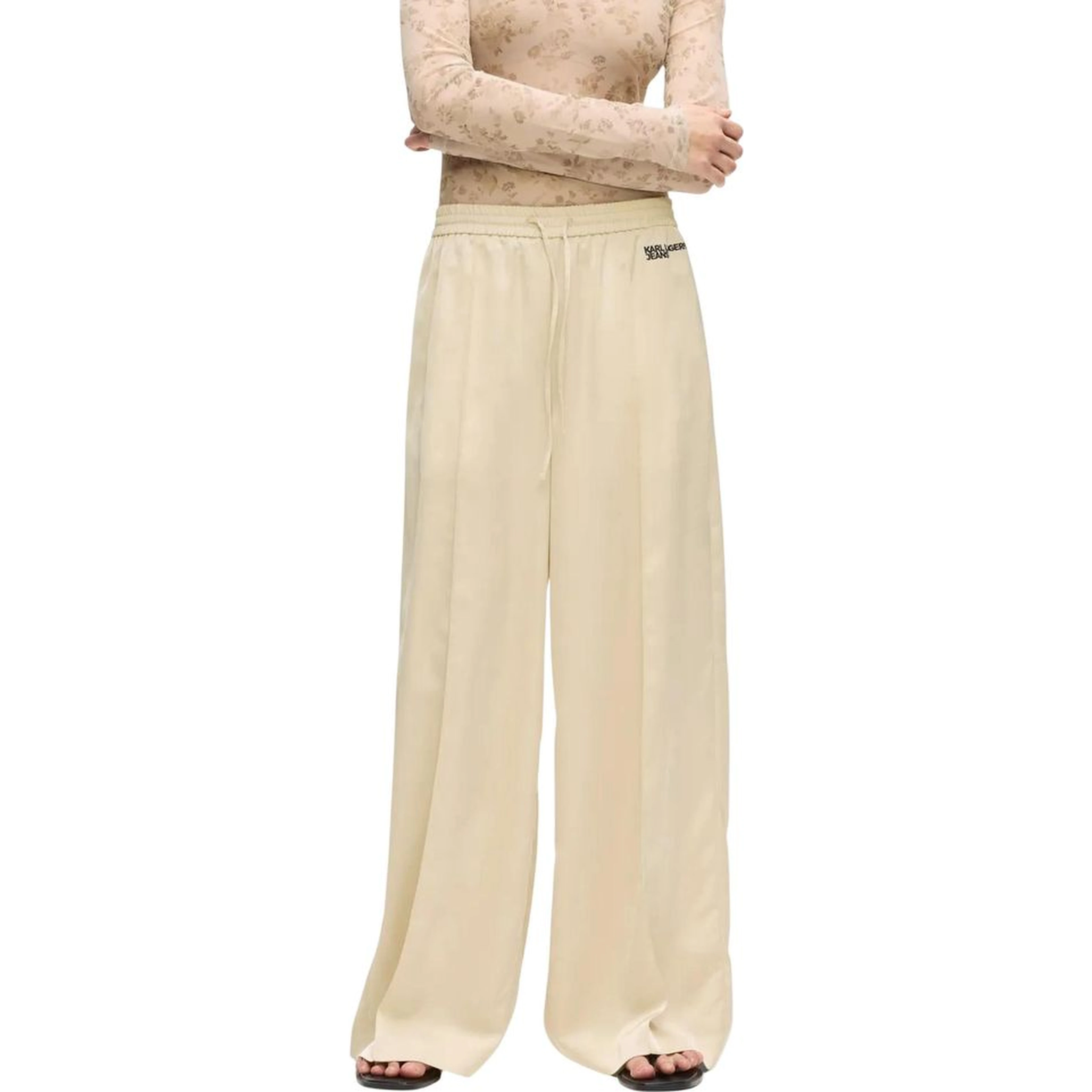 Beige Polyester Joggers (Workout Pants)