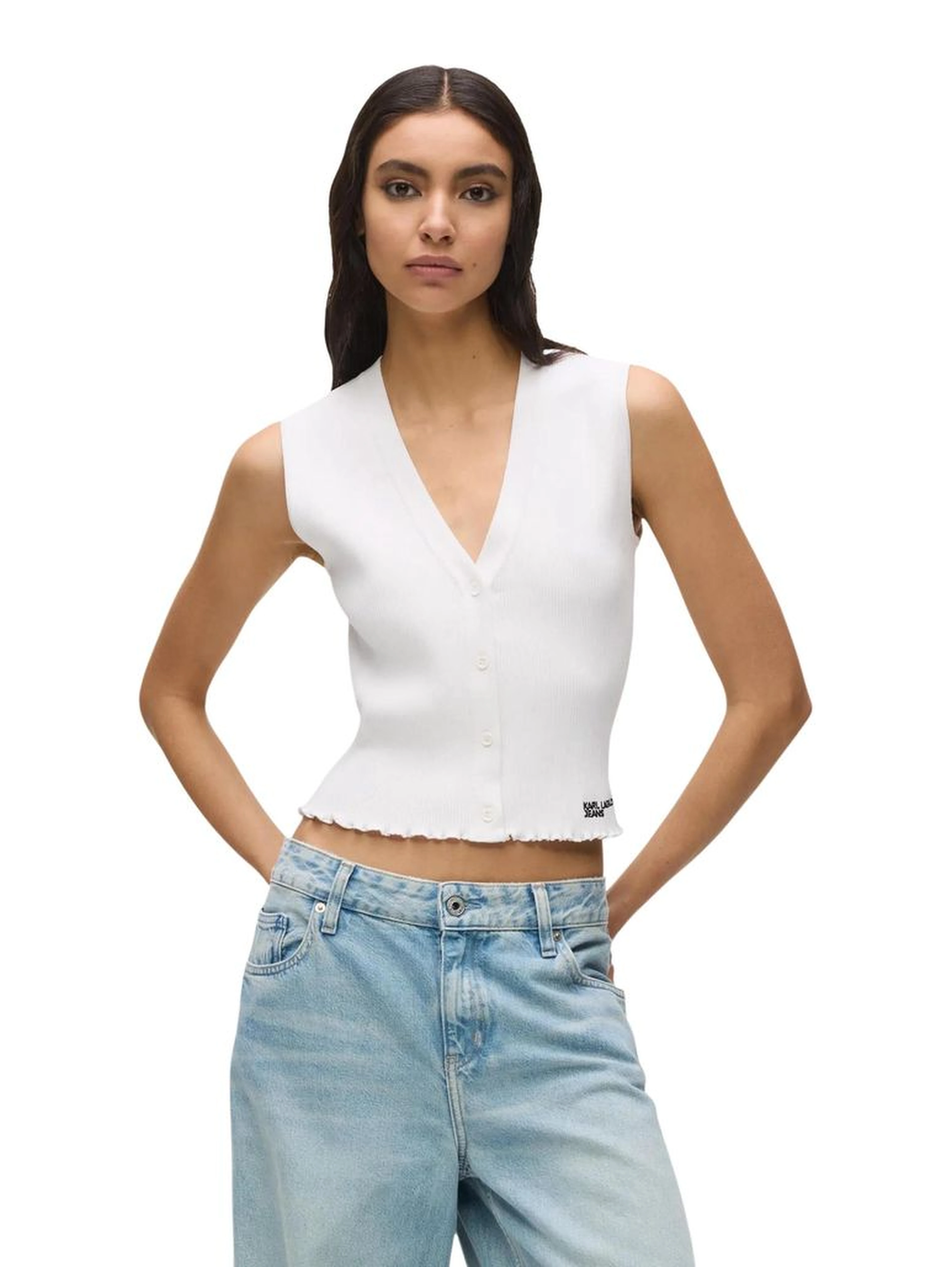 White Viscose Tank Tops