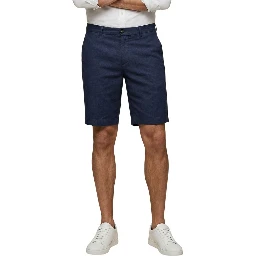 Blue Linen Bermuda Shorts