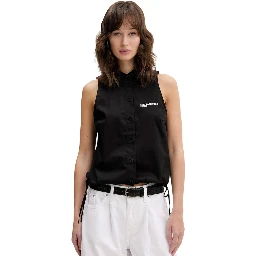 Black Cotton Shortsleeve Shirt
