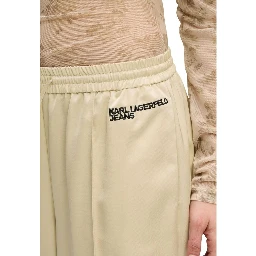Beige Polyester Joggers (Workout Pants)