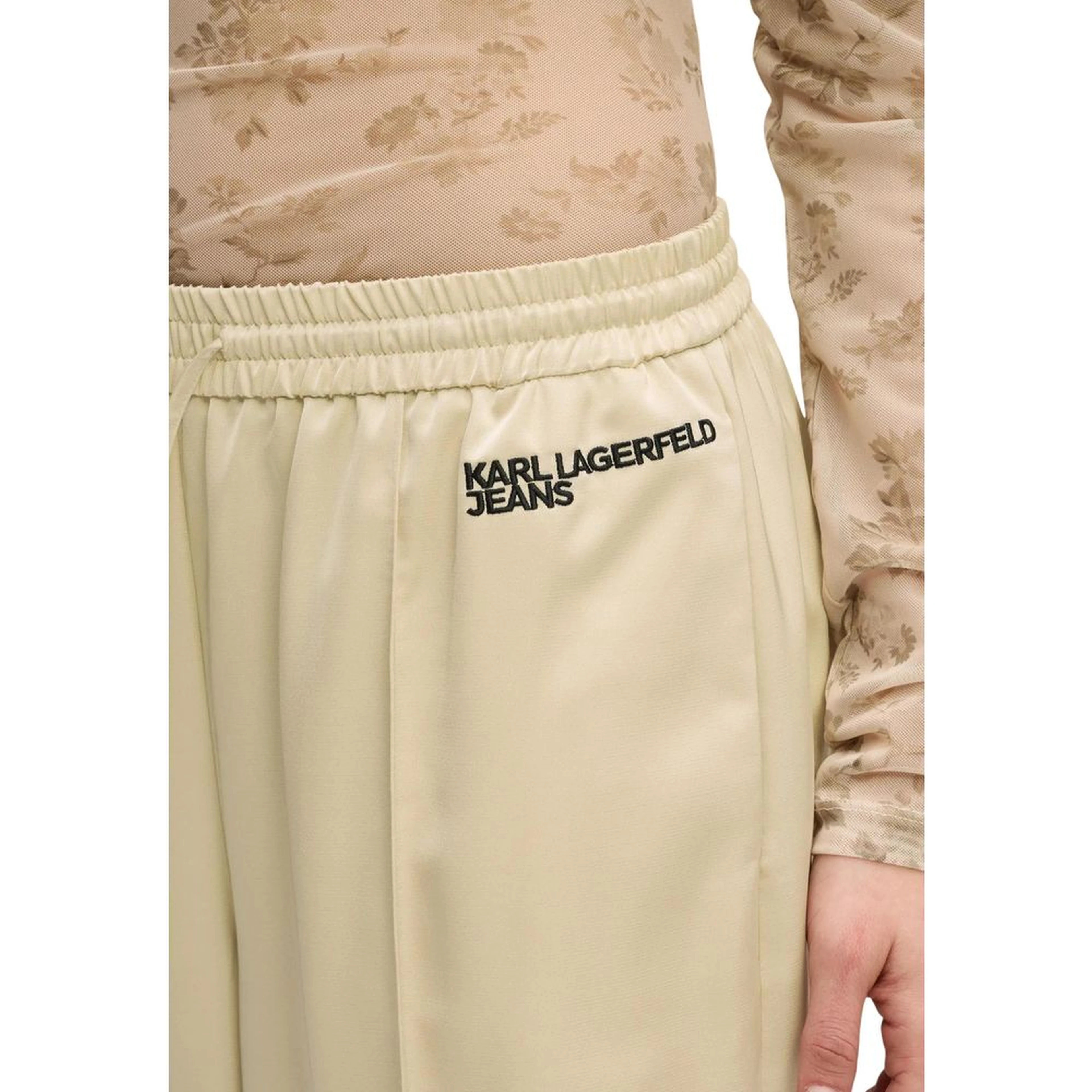 Beige Polyester Joggers (Workout Pants)