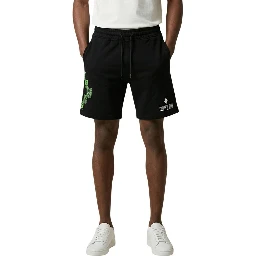 Black Cotton Bermuda Shorts