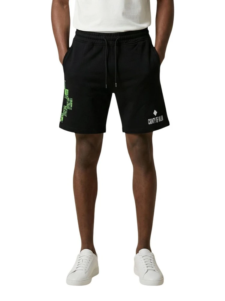 Black Cotton Bermuda Shorts