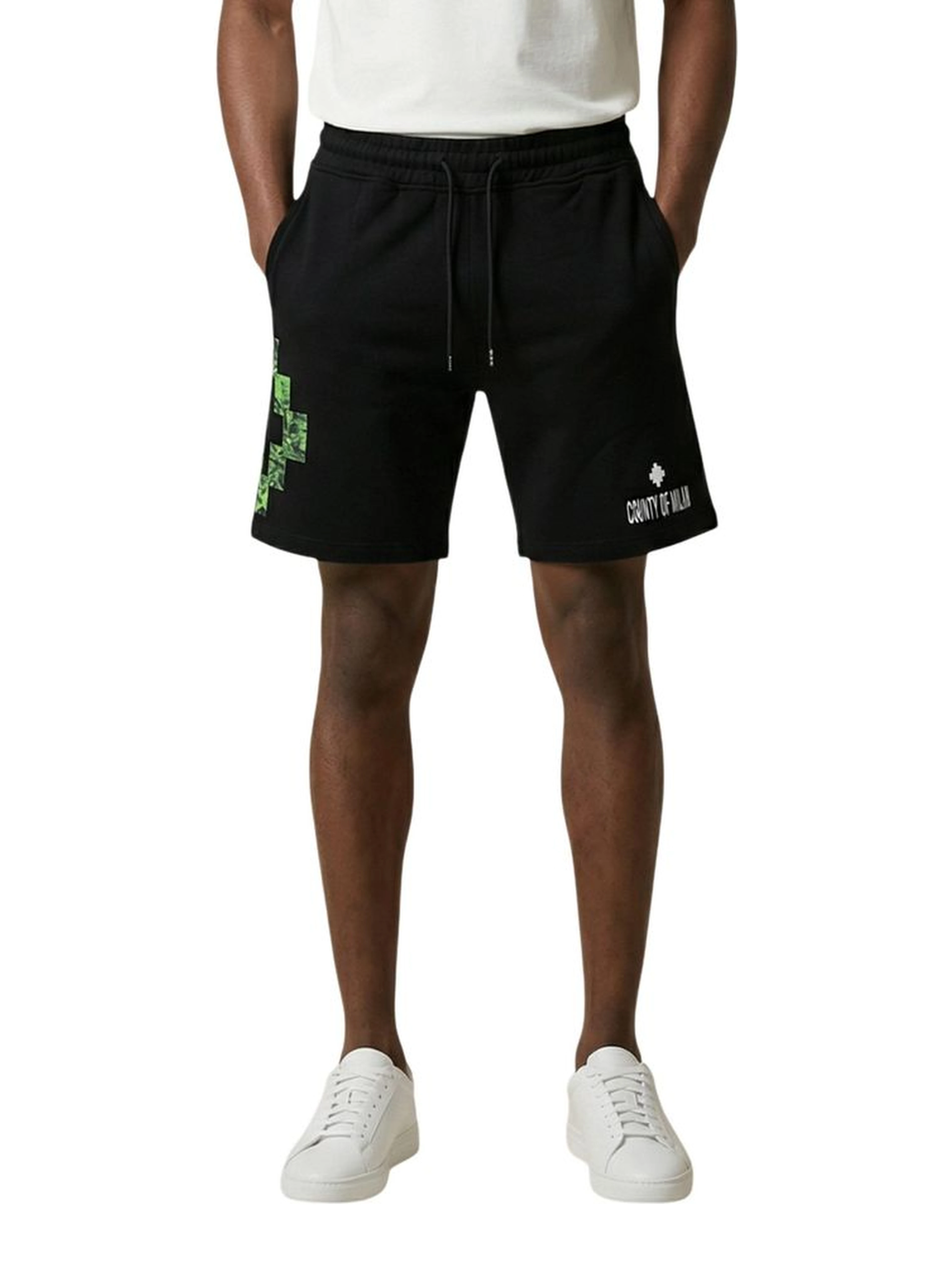 Black Cotton Bermuda Shorts