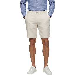 White Linen Bermuda Shorts