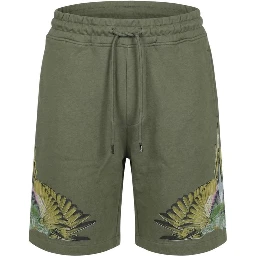 Green Cotton Bermuda Shorts