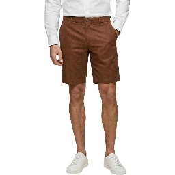 Beige Linen Bermuda Shorts
