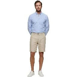 Beige Linen Bermuda Shorts