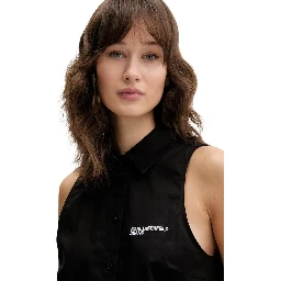 Black Cotton Shortsleeve Shirt