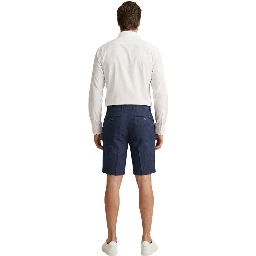 Blue Linen Bermuda Shorts