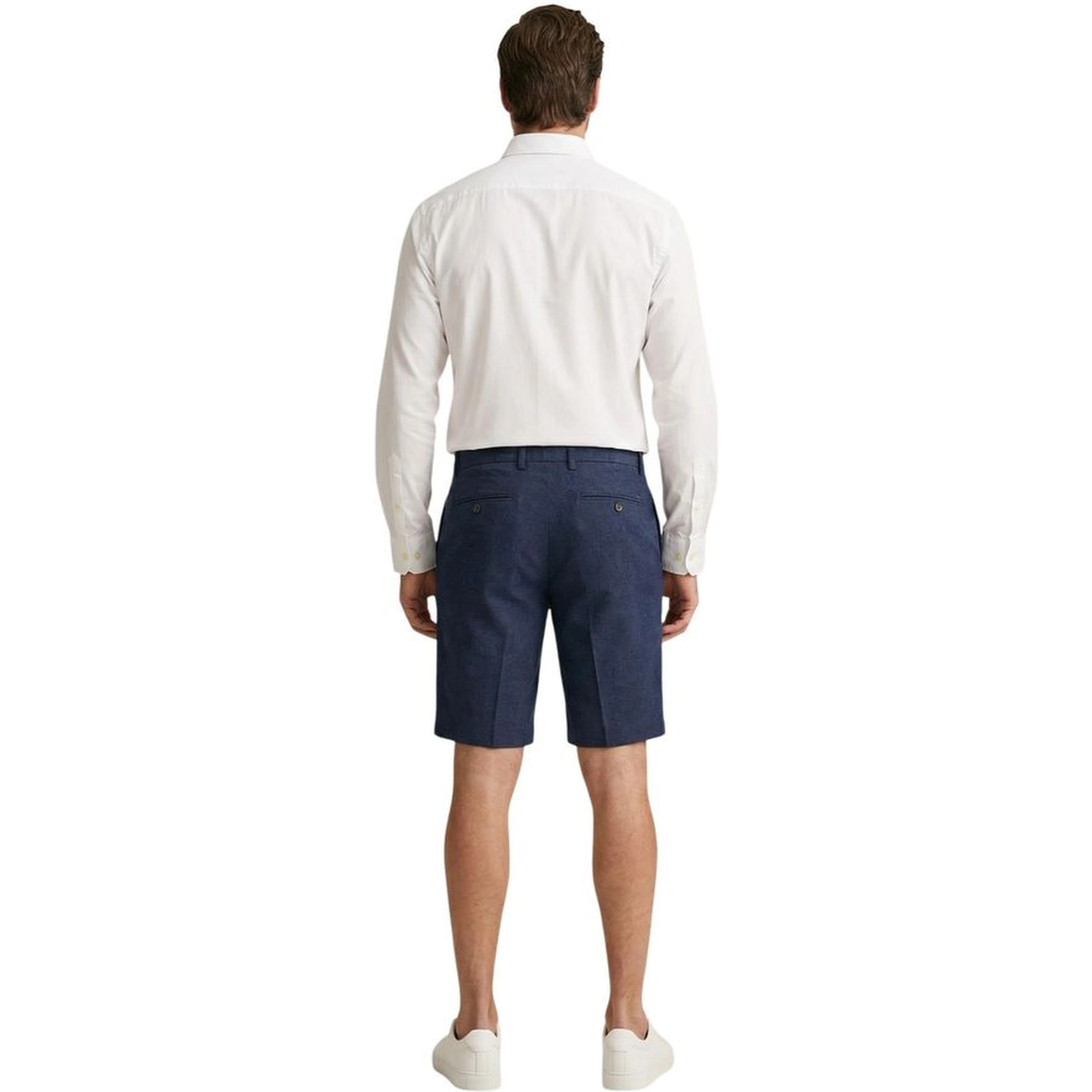 Blue Linen Bermuda Shorts