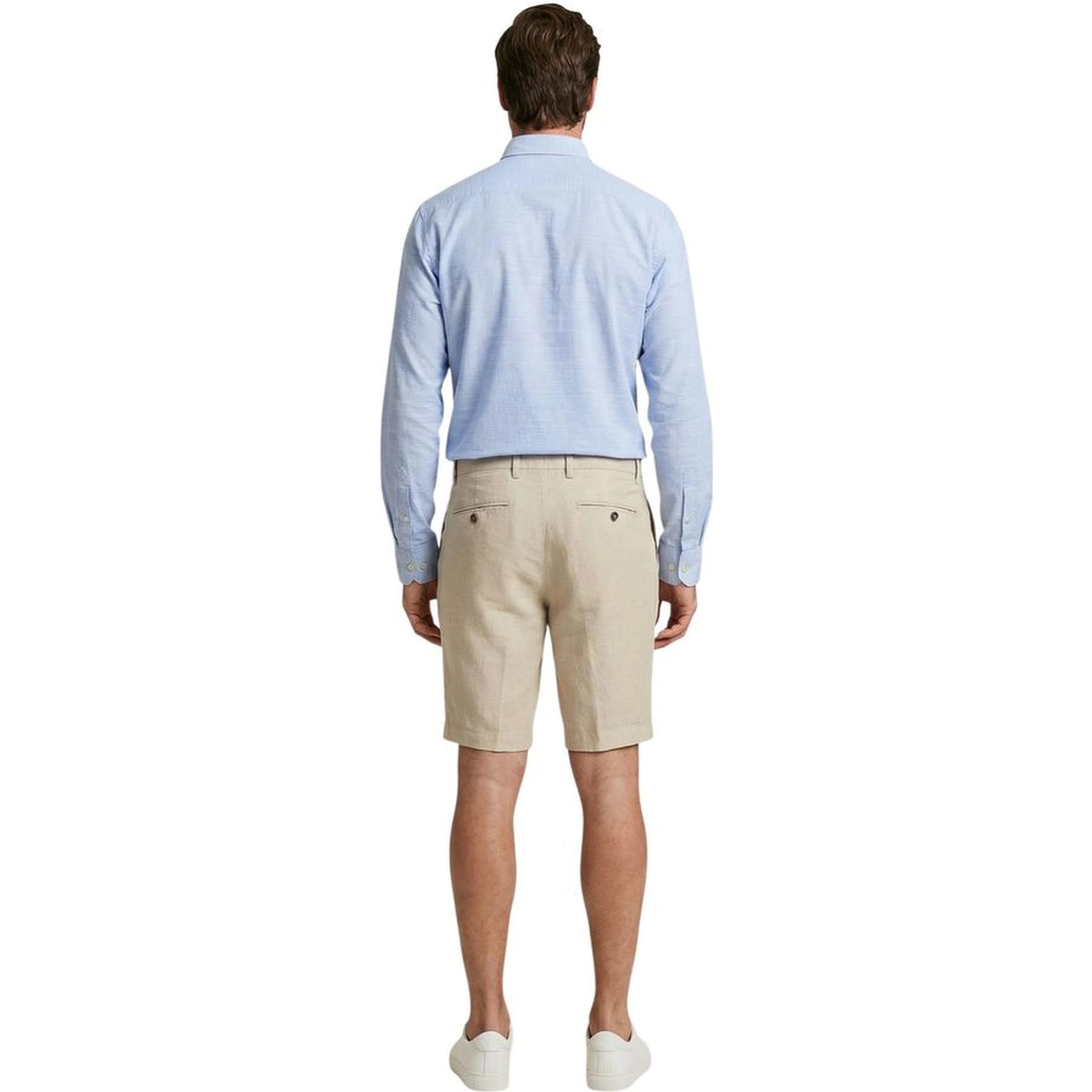 Beige Linen Bermuda Shorts