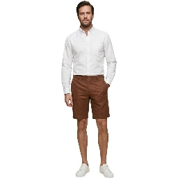 Beige Linen Bermuda Shorts