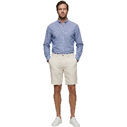White Linen Bermuda Shorts