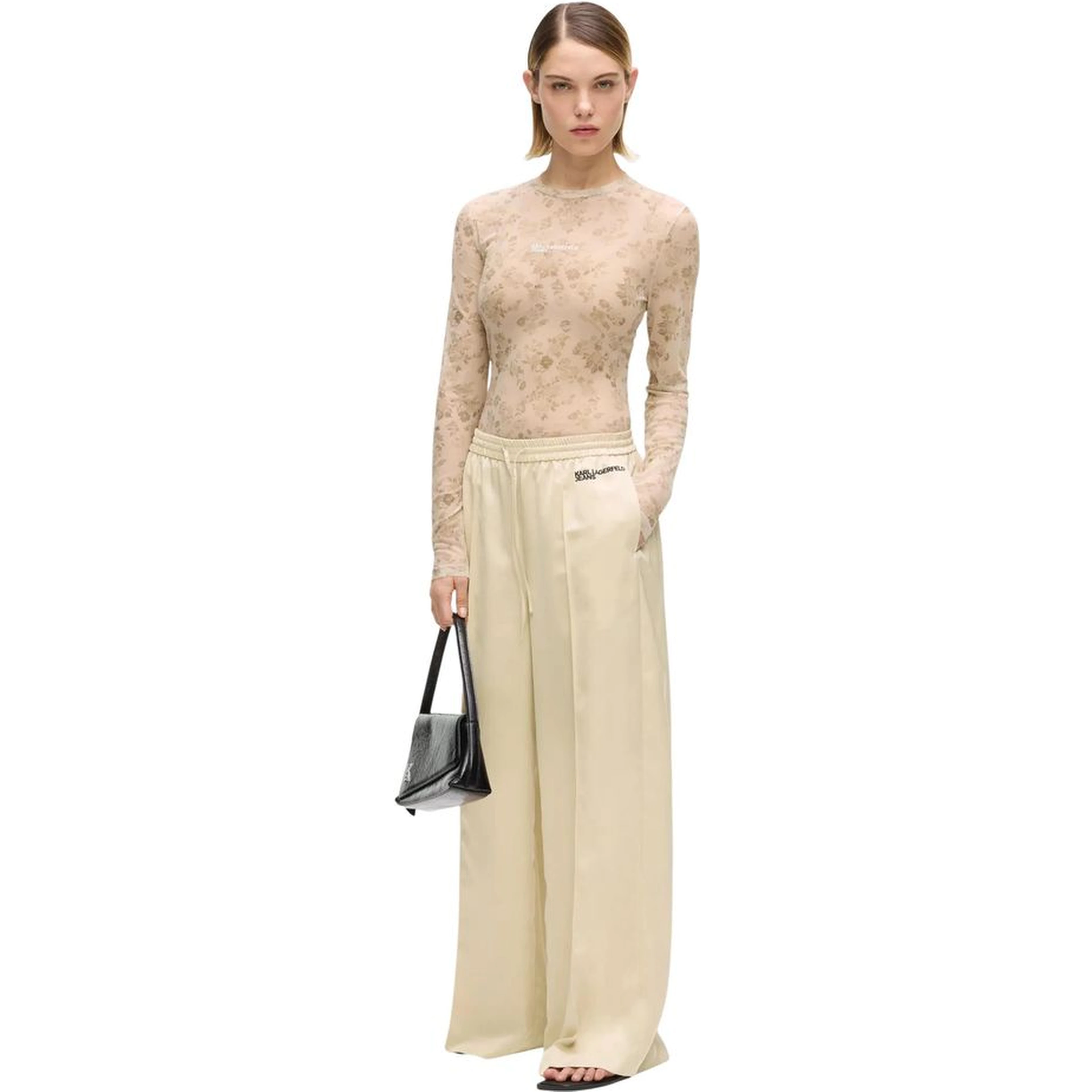 Beige Polyester Joggers (Workout Pants)