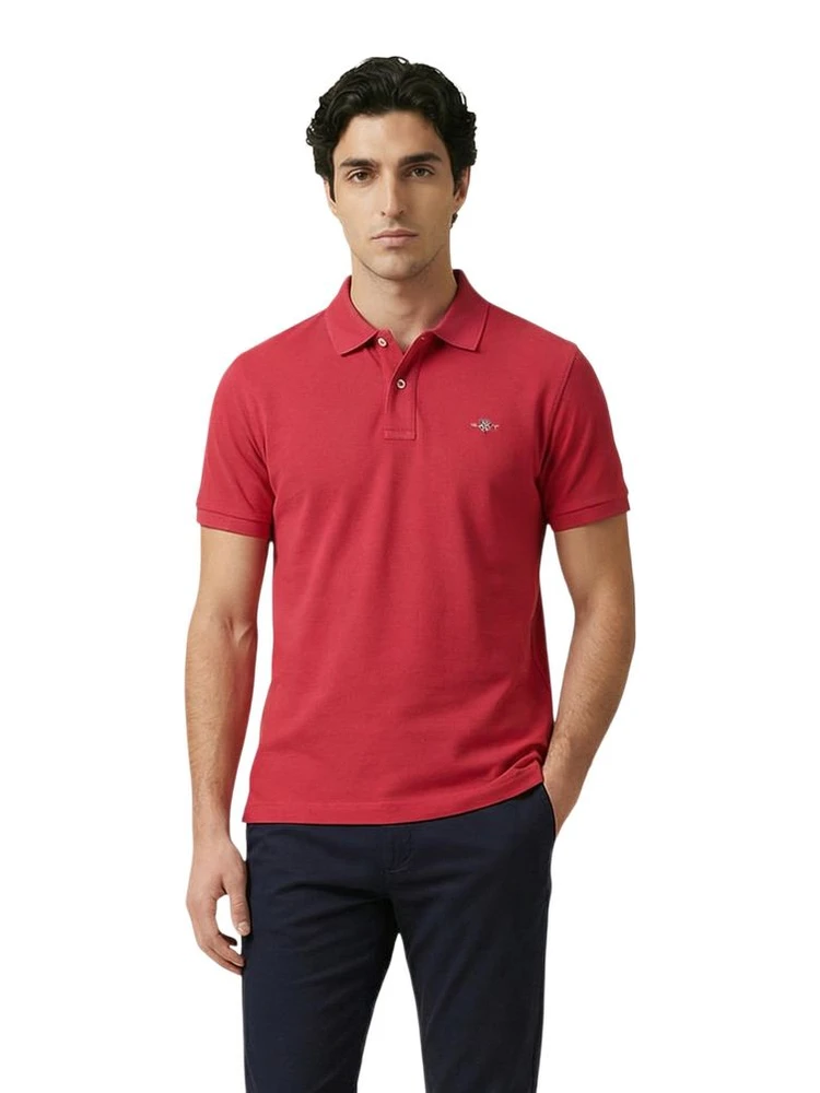 Red Cotton Polo Shirt