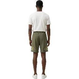 Green Cotton Bermuda Shorts